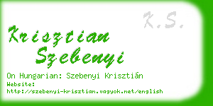 krisztian szebenyi business card