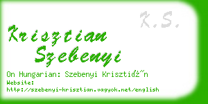 krisztian szebenyi business card